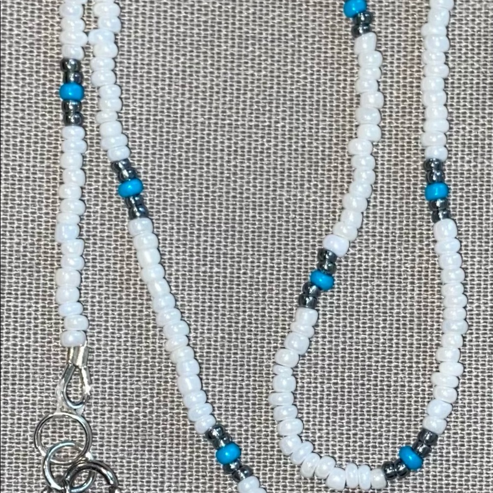 White Seed Bead Handmade Choker